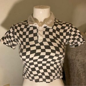 Forever 21 Checkered black/white crop top - US medium (runs slightly small)